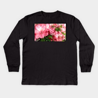 Pink Flowers Kids Long Sleeve T-Shirt